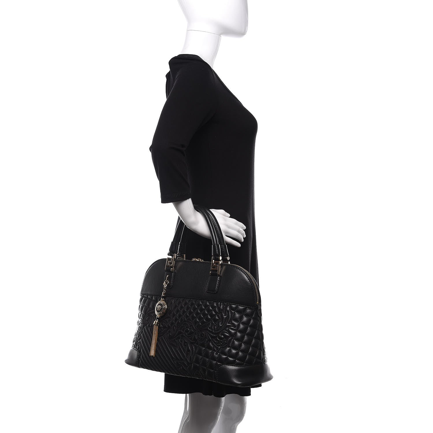 Versace Nappa Barocco Quilted Altea Vanitas Lady Athena Black 3 of 11