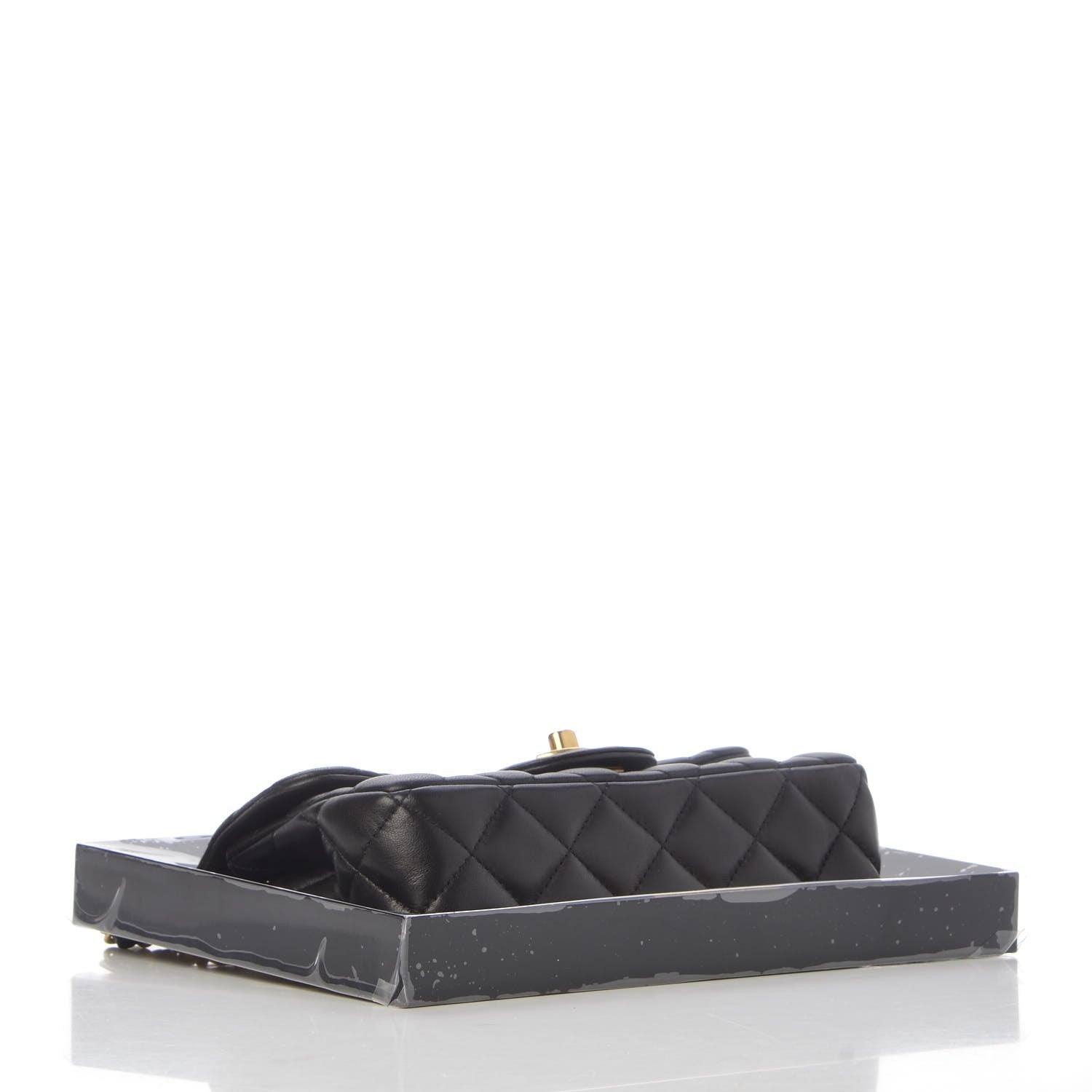 Chanel Plexiglass Lambskin Framed Flap Bag Clutch Black 4 of 11