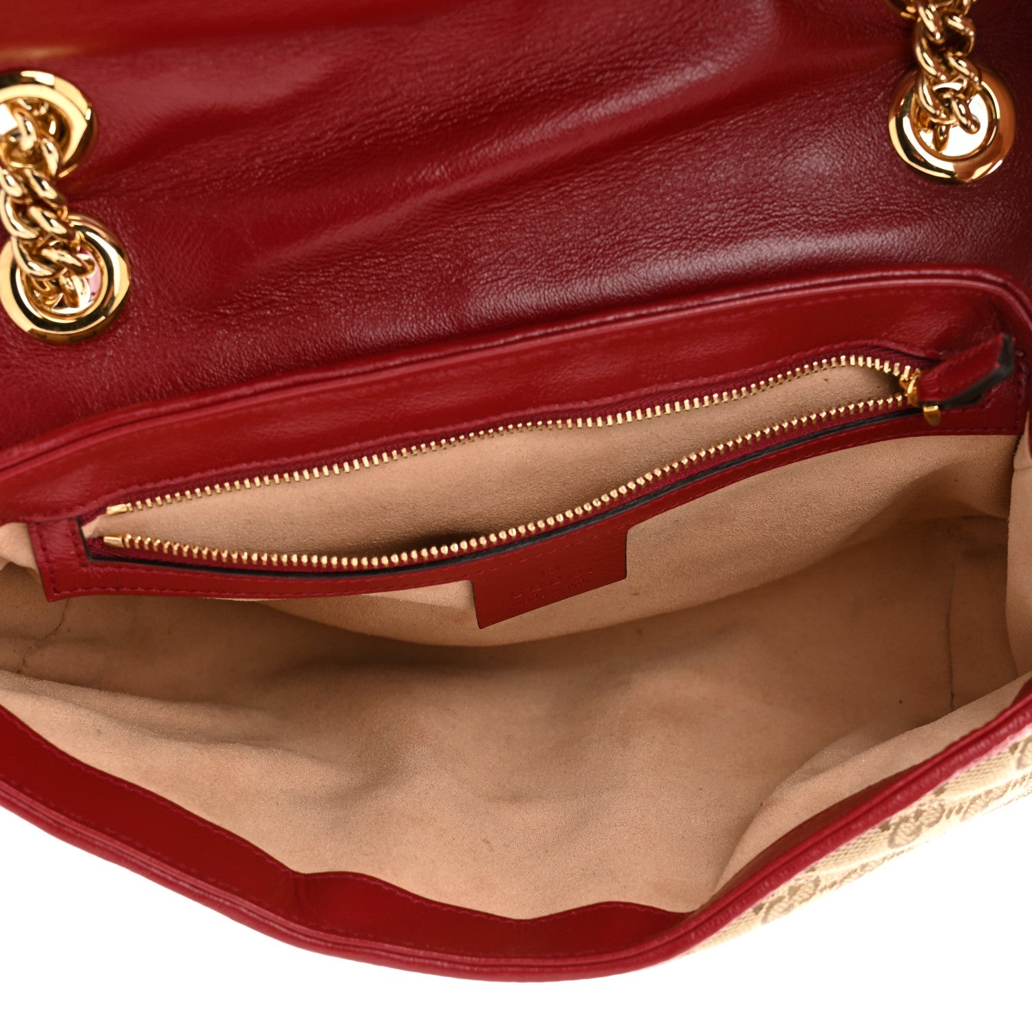 Gucci Monogram Azalea Calfskin Matelasse Diagonal Small GG Marmont Shoulder Bag Beige Ebony New Cherry Red 5 of 11