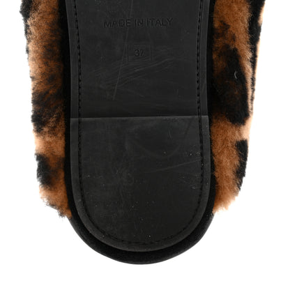 Fendi Shearling Nappa FF Slippers 37 Tobacco Black 10 of 10