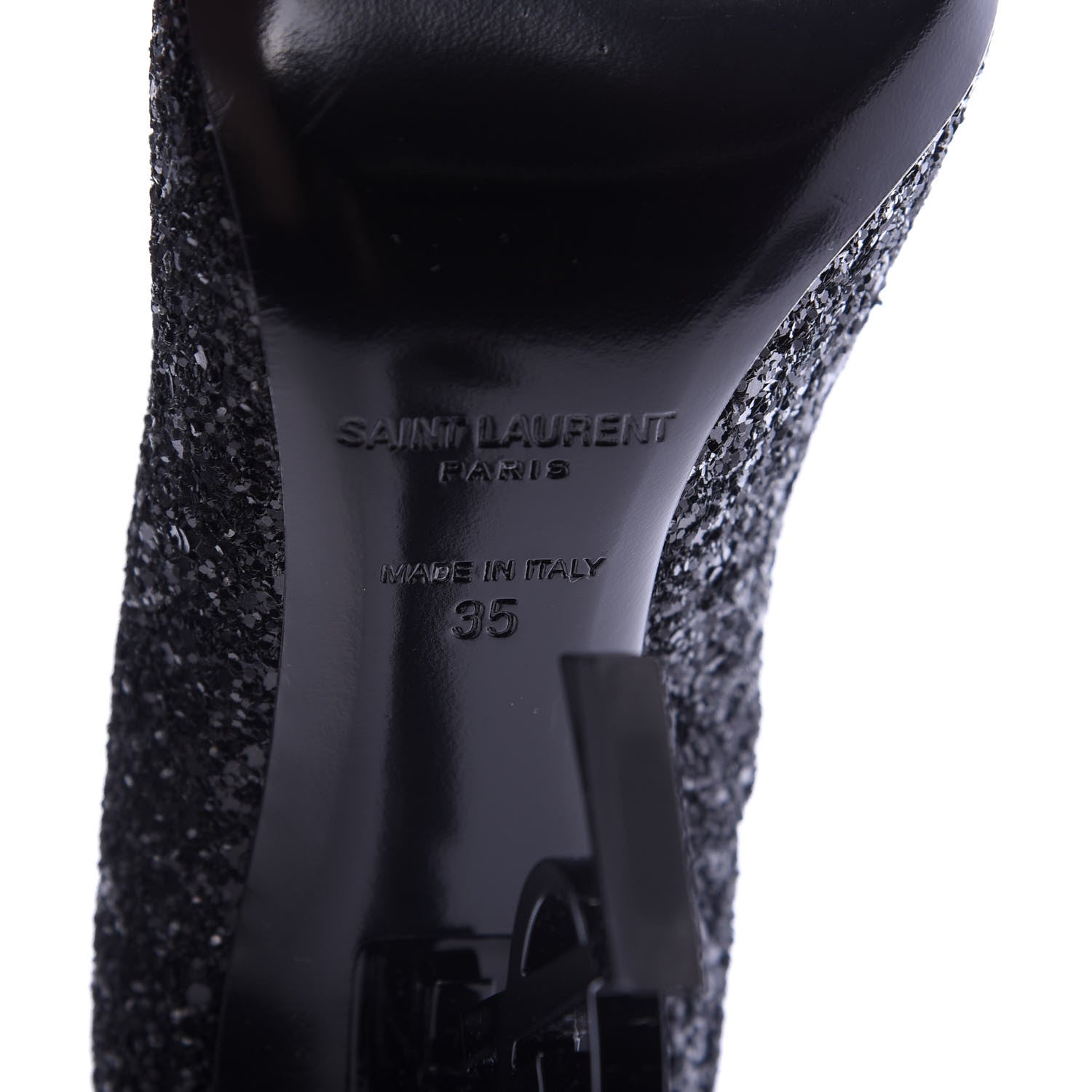 Saint Laurent Glitter Opyum 100 Pumps 35 Black 8 of 9