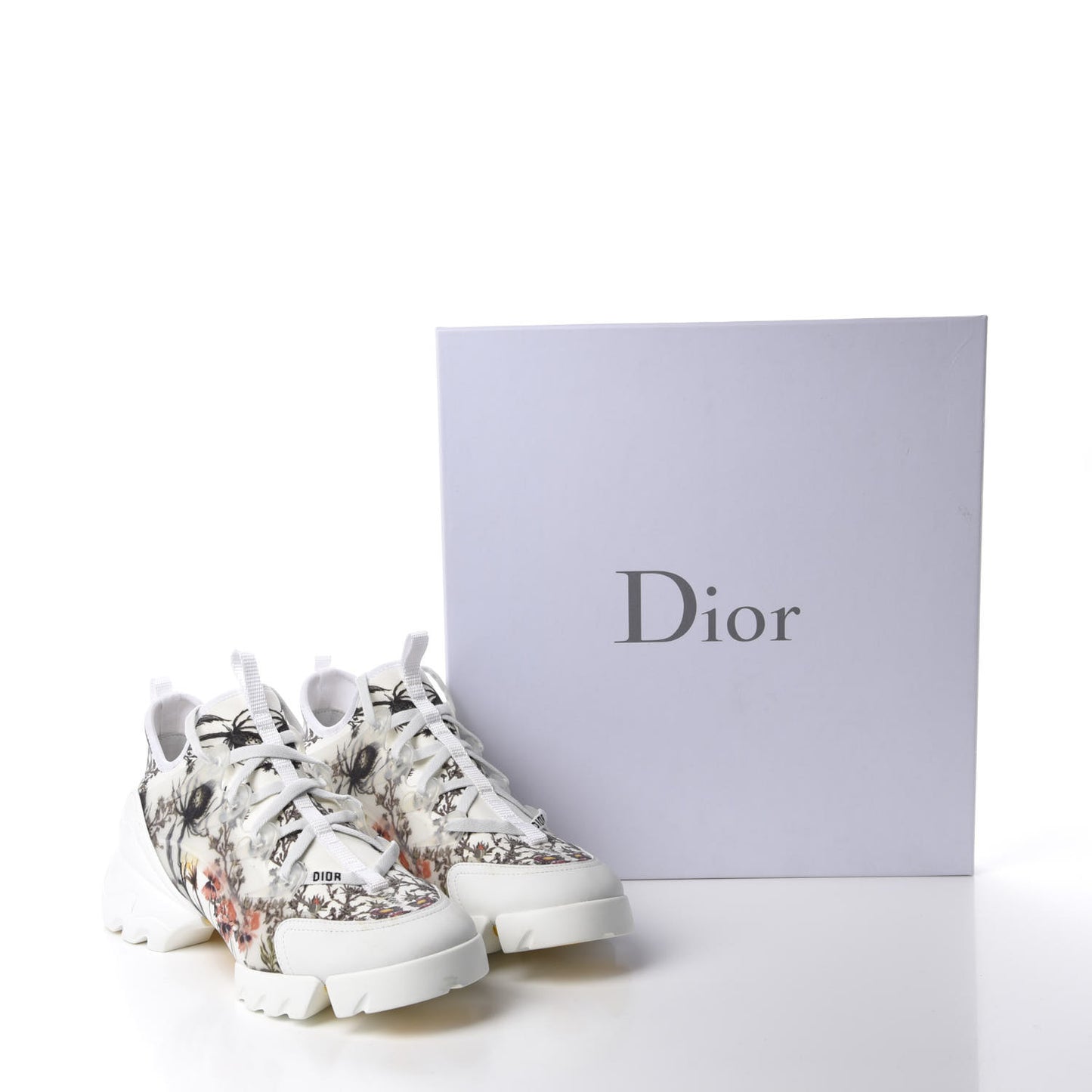 Neoprene Rubber Champetre Print Womens D-Connect Sneakers 40.5 White Multicolor