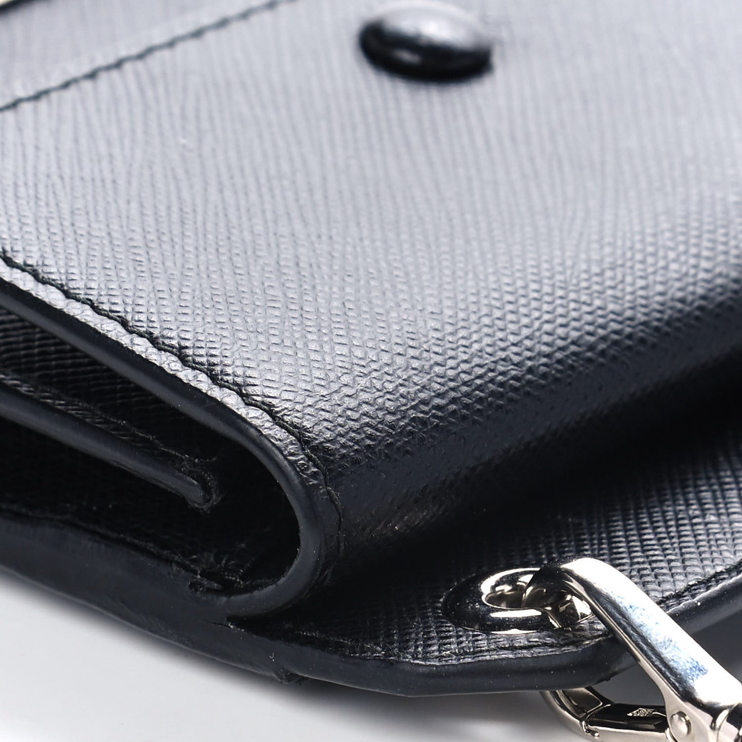 Saffiano Racing Logo Patch Mini Bag Black