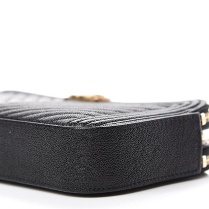 Chanel Caviar Chevron Small Boy Clutch With Chain Black 7 of 12