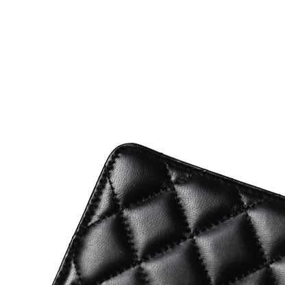 Chanel Lambskin Quilted Mini Camellia Bow Wallet On Chain WOC Black 12 of 20