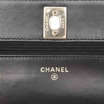 Chanel Lambskin Quilted Trendy CC Wallet On Chain WOC Black 6 of 10
