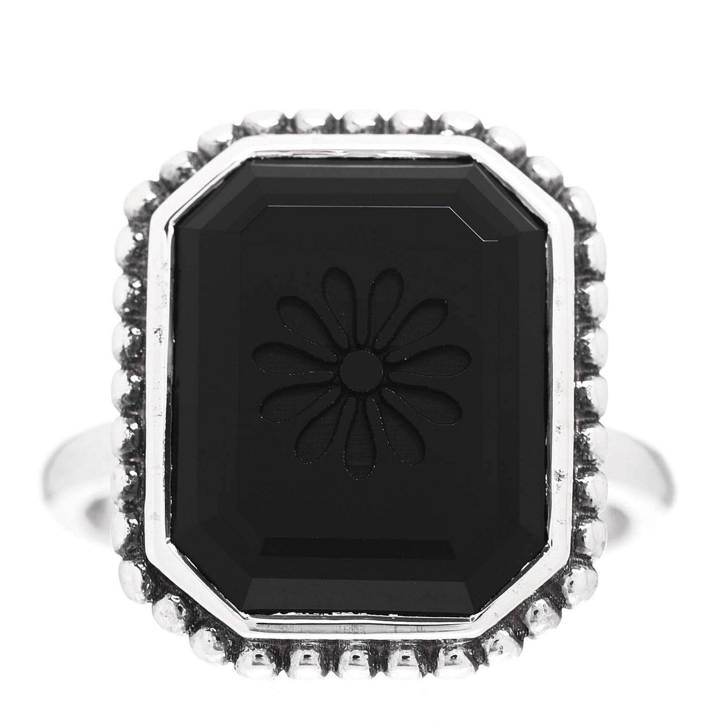Sterling Silver Black Onyx Ziegfeld Daisy Ring 55 7.25