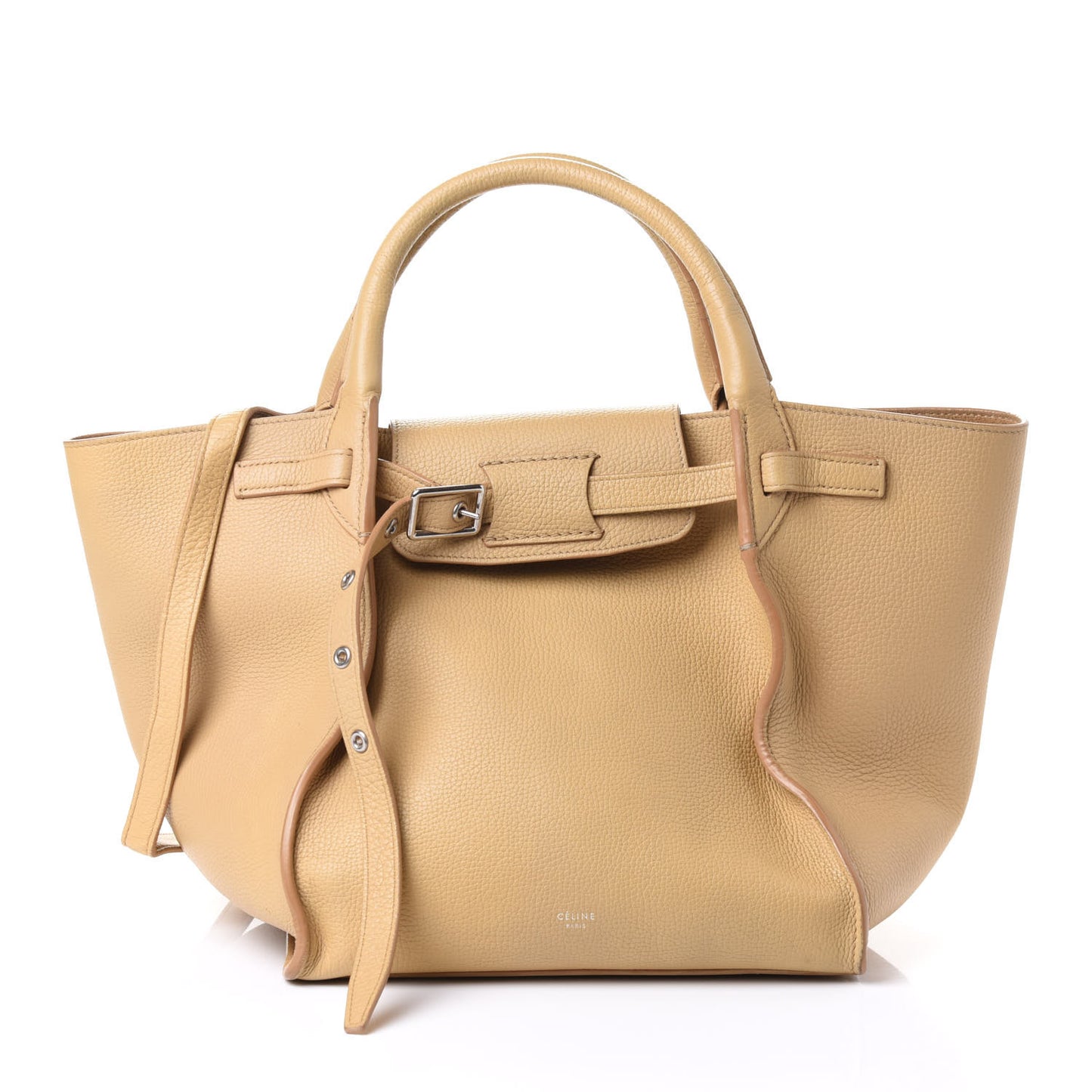 Supple Grained Calfskin Small Big Bag Sand