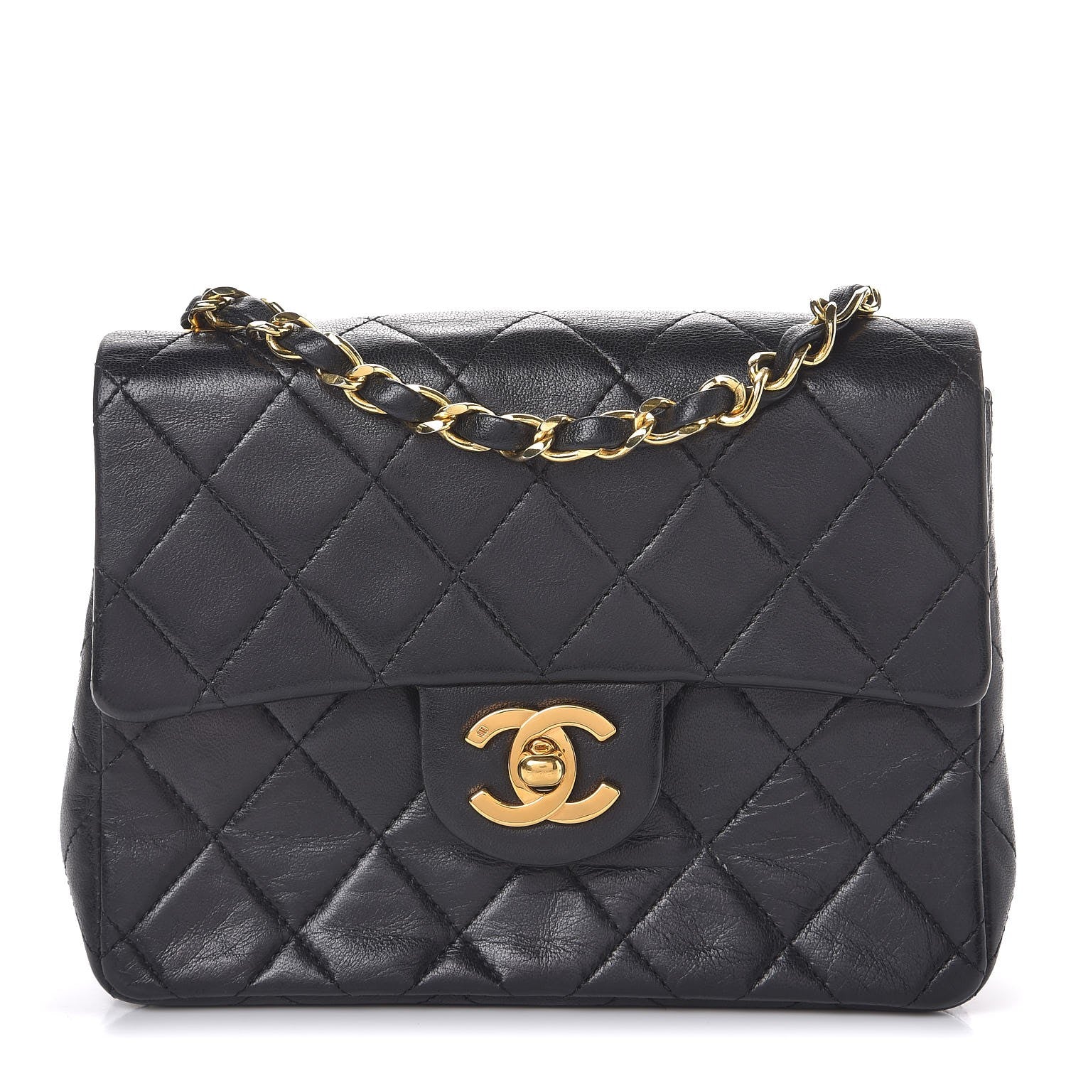Chanel Lambskin Quilted Mini Square Flap Black 1 of 11