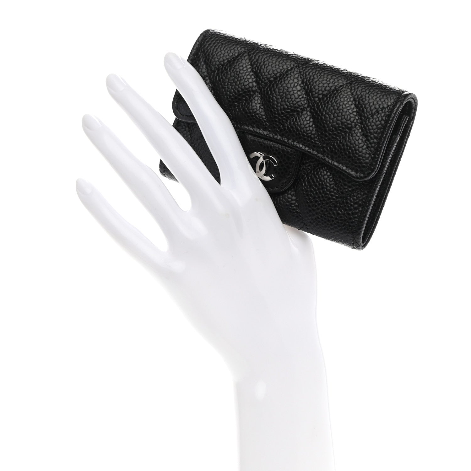 Chanel Caviar Quilted Flap Card Holder Black 2 of 8