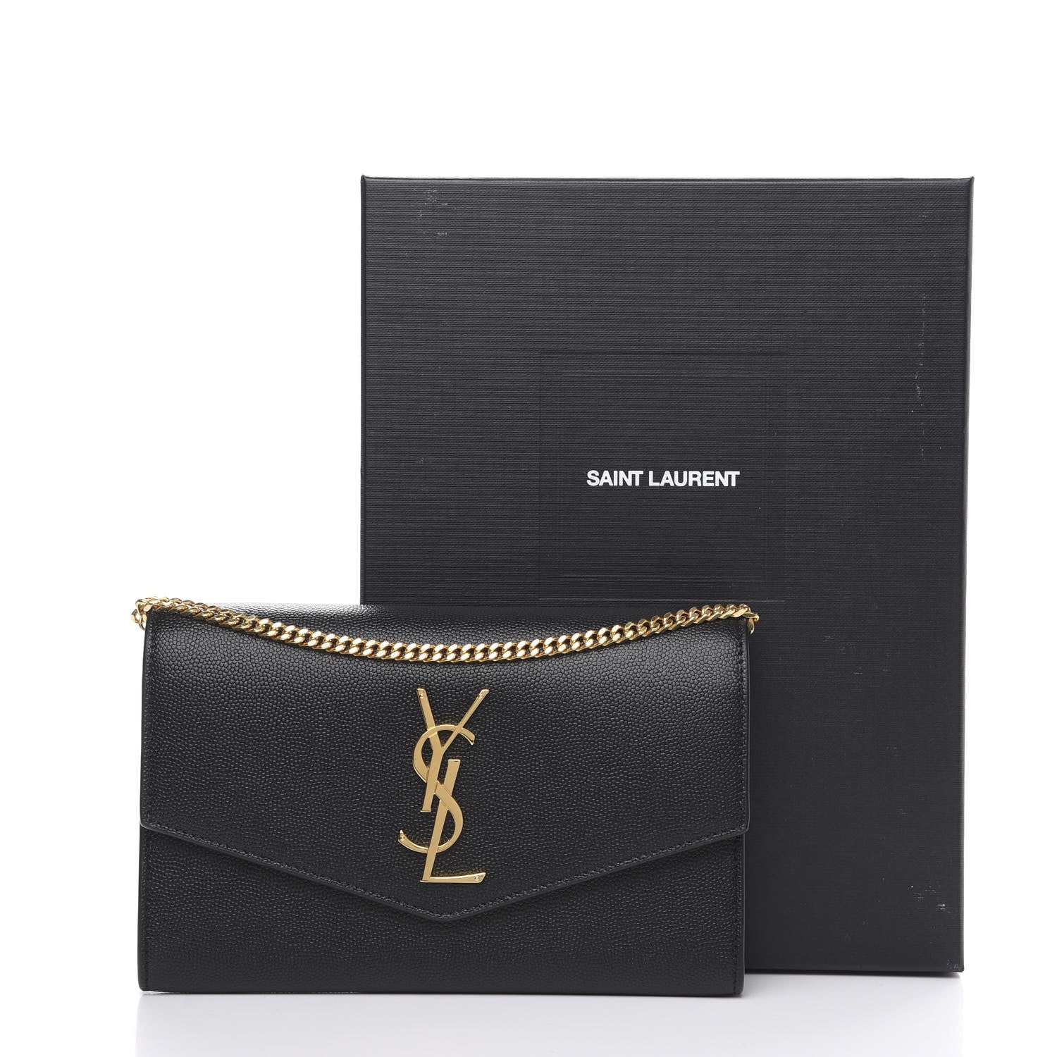 Saint Laurent Grain De Poudre Uptown Chain Wallet Black 6 of 6