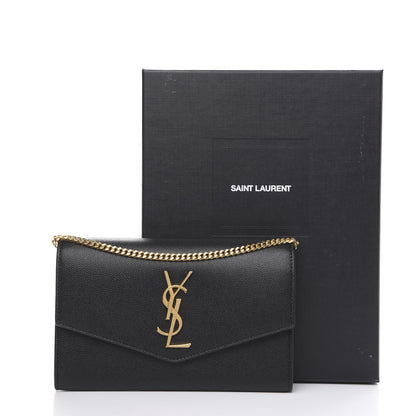 Saint Laurent Grain De Poudre Uptown Chain Wallet Black 6 of 6