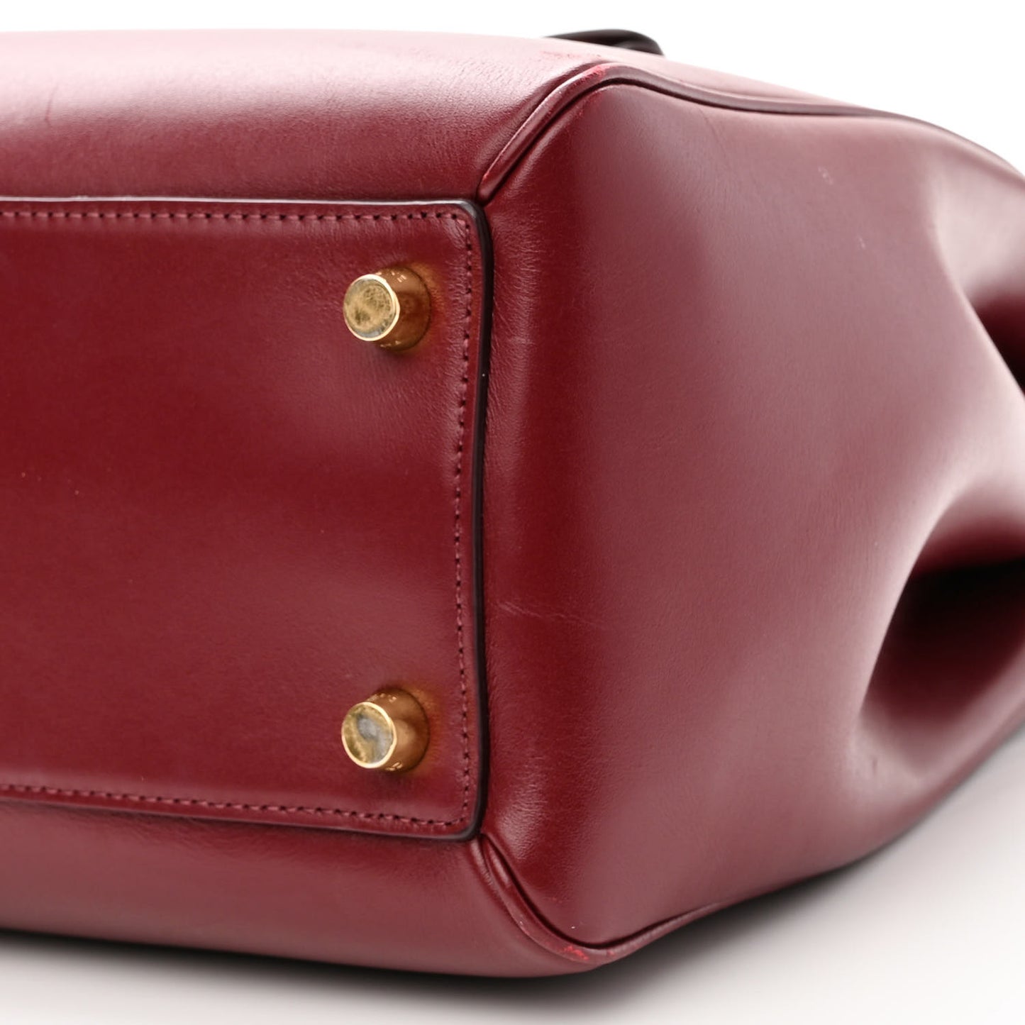 Satinated Calfskin Medium 16 Top Handle Bag Light Burgundy