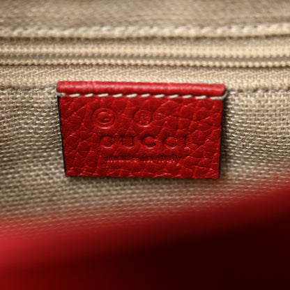 Gucci Dollar Calfskin Interlocking G Top Handle Shoulder Bag Red 7 of 19