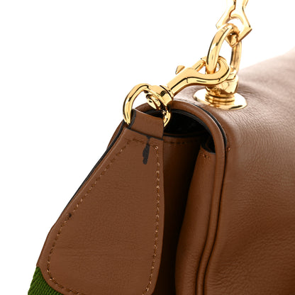 Gucci Roxy Calfskin Web Medium Blondie Shoulder Flap Bag Cuir 11 of 12