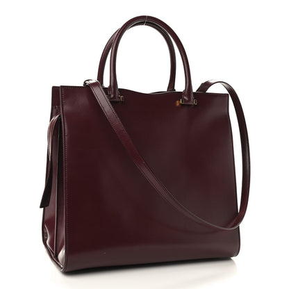 Saint Laurent Shiny Calfskin Large Uptown Tote Burgundy 3 of 14