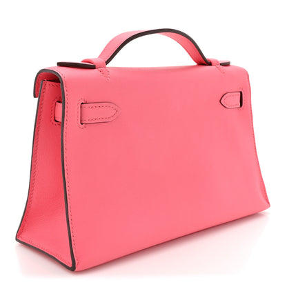 Hermes Swift Kelly Pochette Clutch Rose Azalee 3 of 9