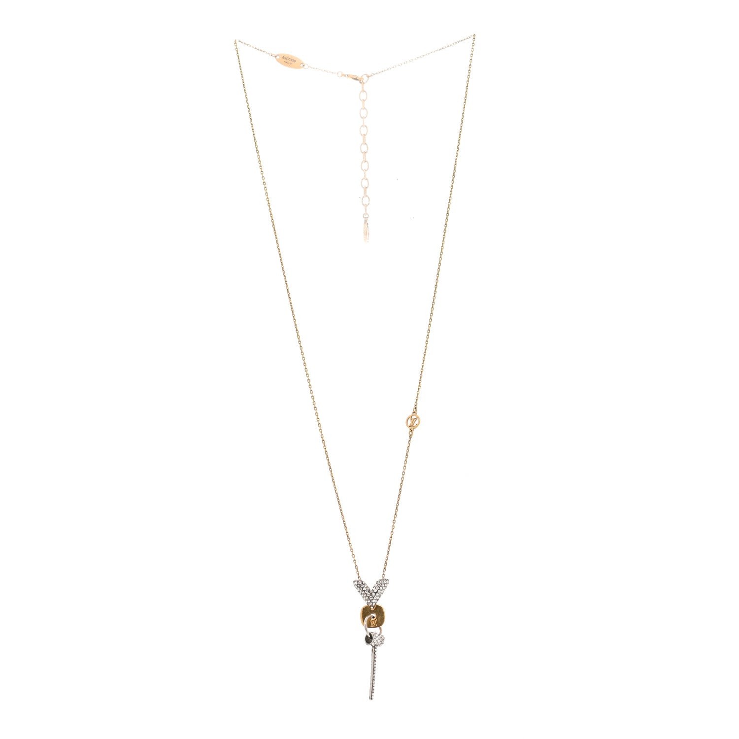 Louis Vuitton Swarovski Essential V Strass Pendant Necklace 4 of 6