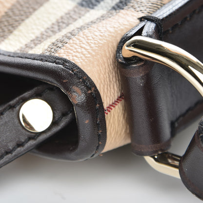 Burberry Haymarket Check Crossbody Messenger Bag Chocolate 9 of 9