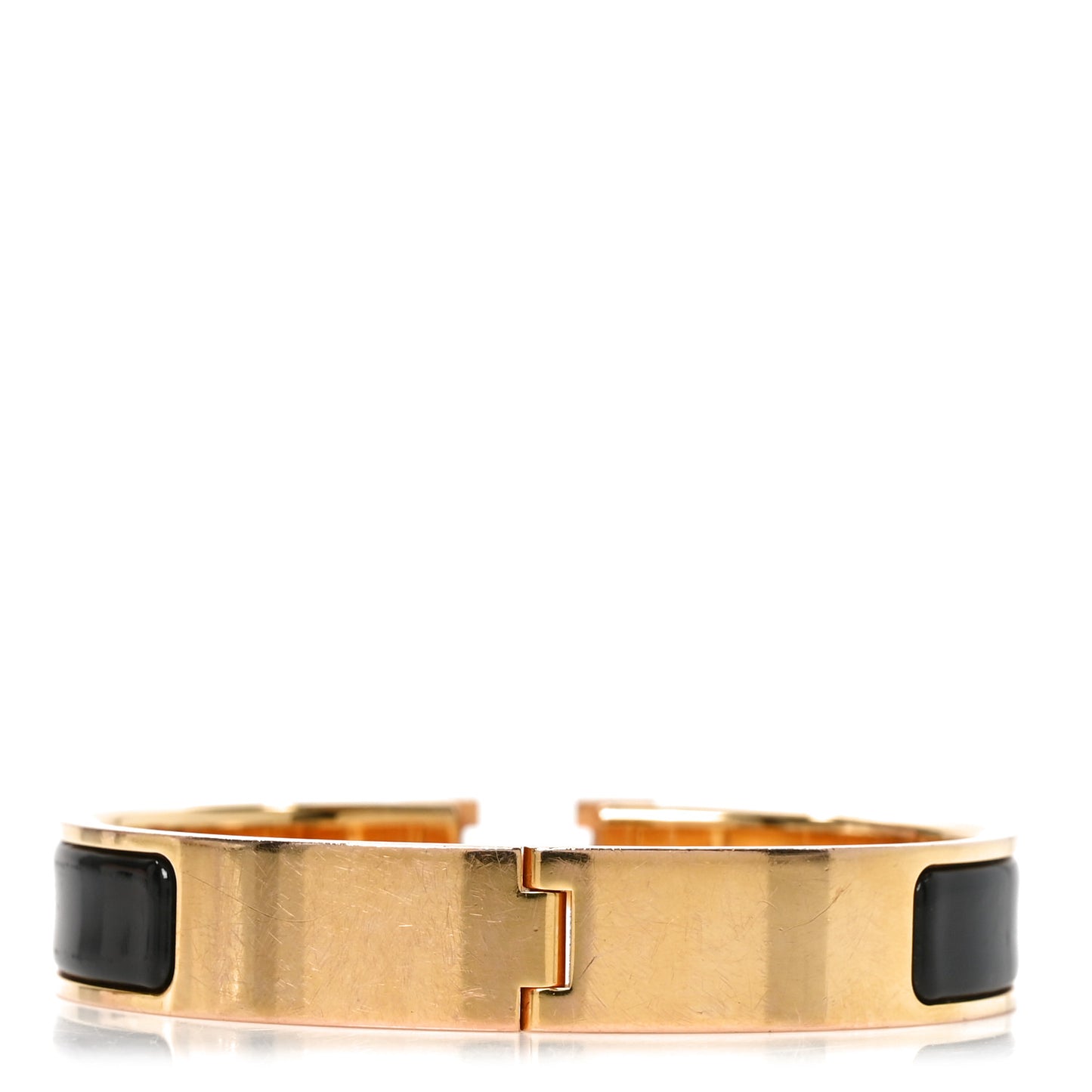 Enamel Narrow Clic Clac H Bracelet GM Black