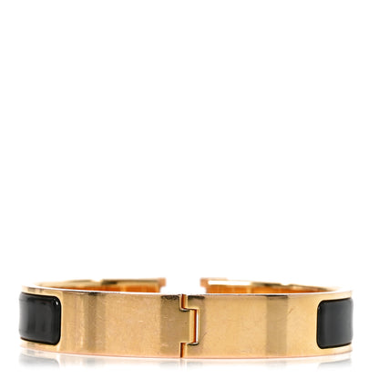 Hermes Enamel Narrow Clic Clac H Bracelet GM Black 3 of 4