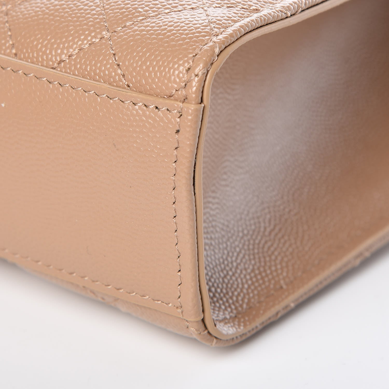 Saint Laurent Grain De Poudre Mixed Matelasse Large Triquilt Monogram Satchel Cork 9 of 10