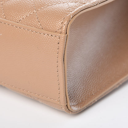 Saint Laurent Grain De Poudre Mixed Matelasse Large Triquilt Monogram Satchel Cork 9 of 10