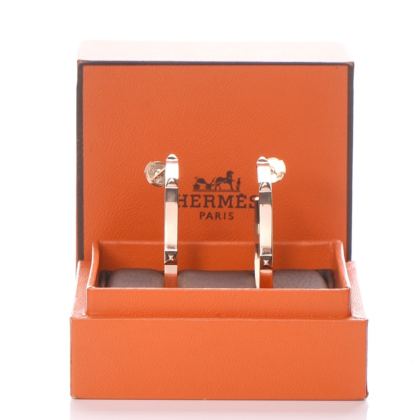 18K Rose Gold Mini Clous Hoop Earrings