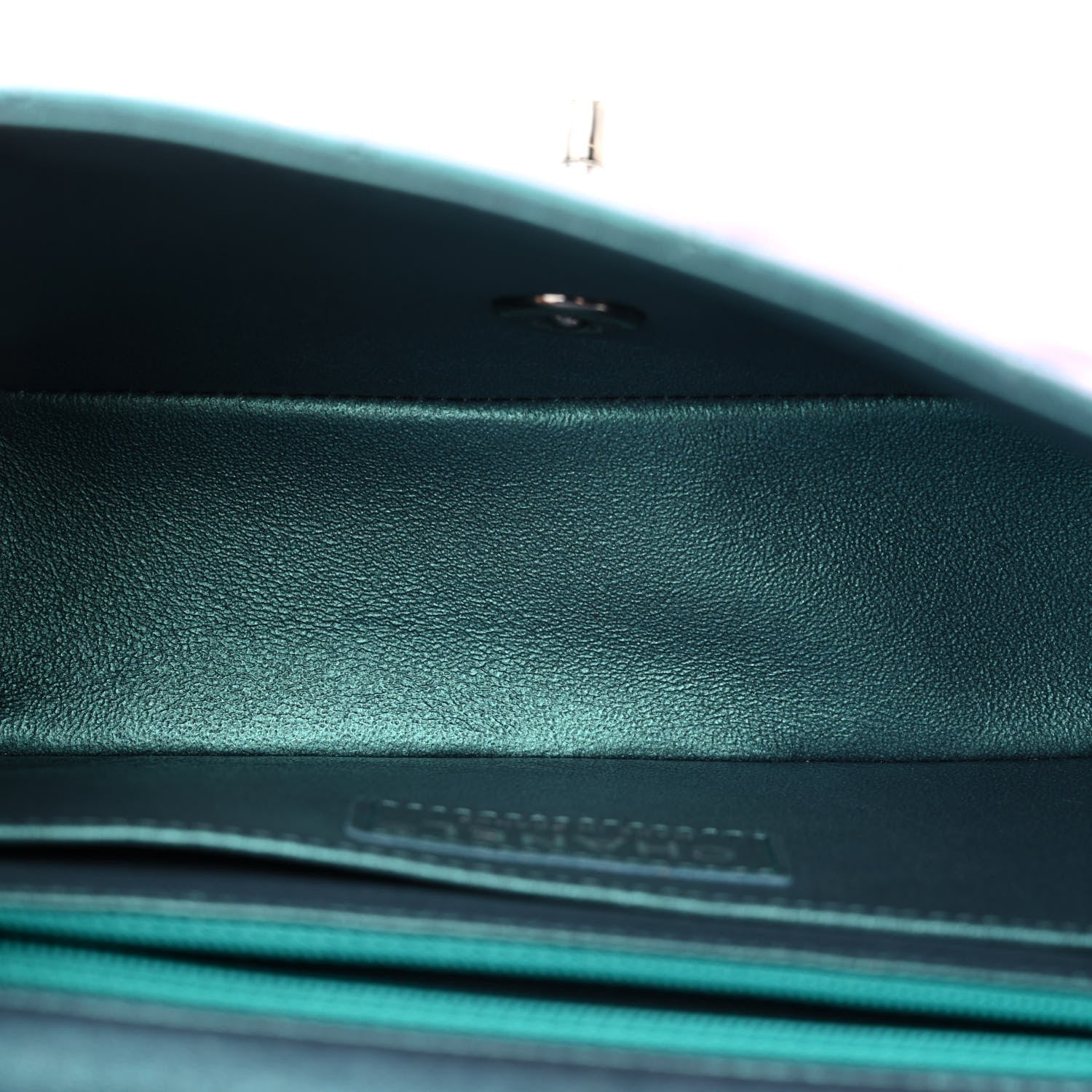 Chanel Iridescent Lambskin Quilted Mini Rectangular Flap Turquoise 5 of 10