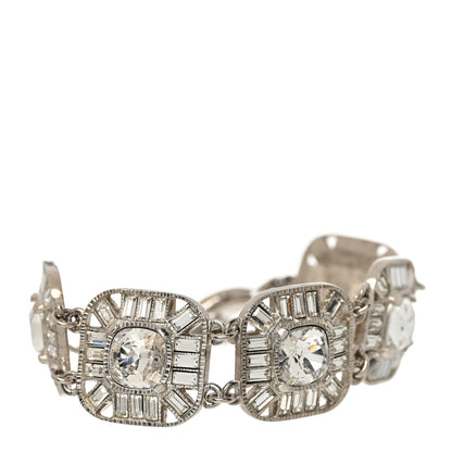 Chanel Crystal CC Cuff Bracelet Silver 1 of 6