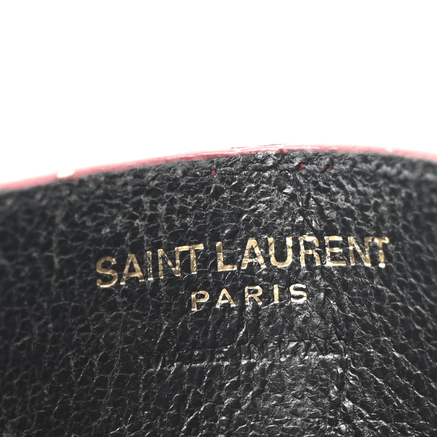 Saint Laurent Grain De Poudre Matelasse Chevron Monogram Credit Card Case New Red 6 of 12