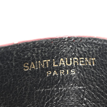 Saint Laurent Grain De Poudre Matelasse Chevron Monogram Credit Card Case New Red 6 of 12