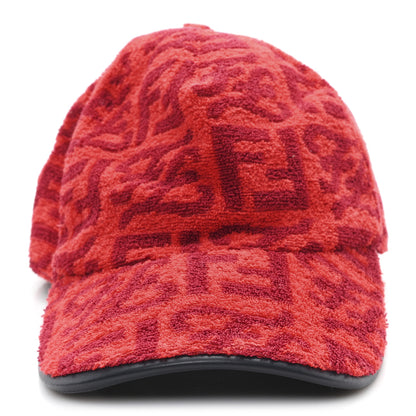 Fendi Terry Cloth FF  Baseball Hat 58 Red 3 of 9