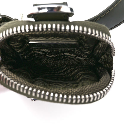 Prada Spazzolato Rois Re-Nylon Metal Triangle Logo Monolith Pouch Pocket 55mm Boots 39.5 Militare 7 of 11