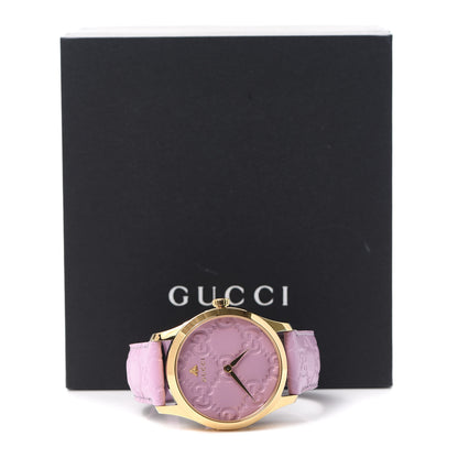 Gucci Stainless Steel Calfskin 38mm G-Timeless Quartz Watch Lilac 5 of 5
