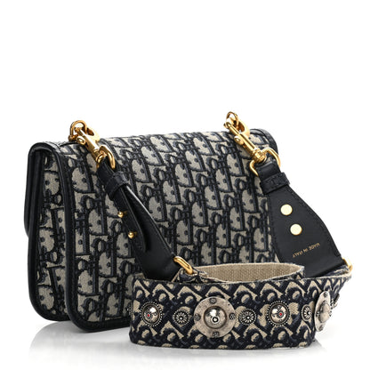 Christian Dior Oblique DiorAddict Flap Bag Navy Blue 2 of 8