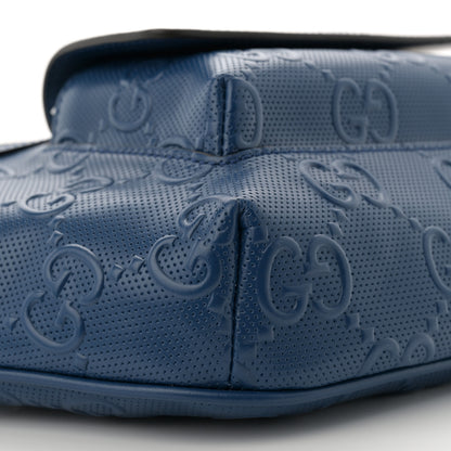 Gucci Calfskin GG Tennis Embossed Pocket Belt Bag 90 Intense Metal Blue 9 of 10