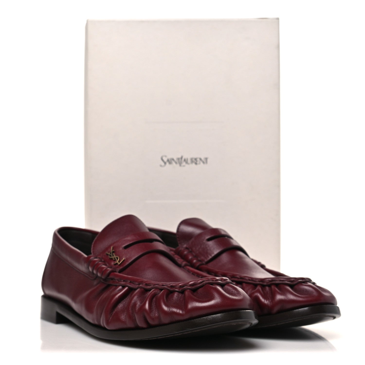 Saint Laurent Radiance Calfskin Le Loafer 15 Moccasin 40 Dark Ruby 10 of 10