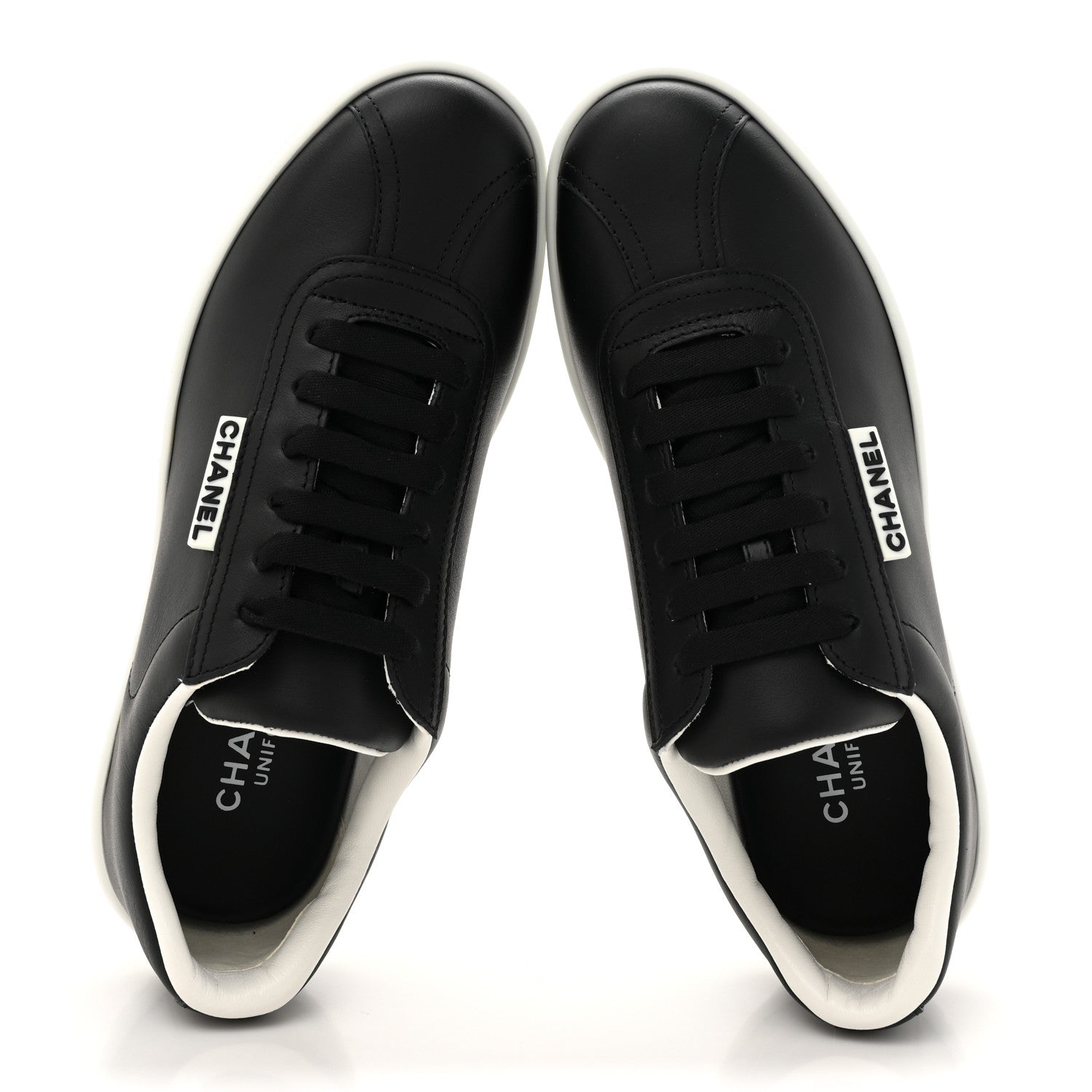 Chanel Calfskin CC Womens Sneakers 36.5 Black 2 of 9