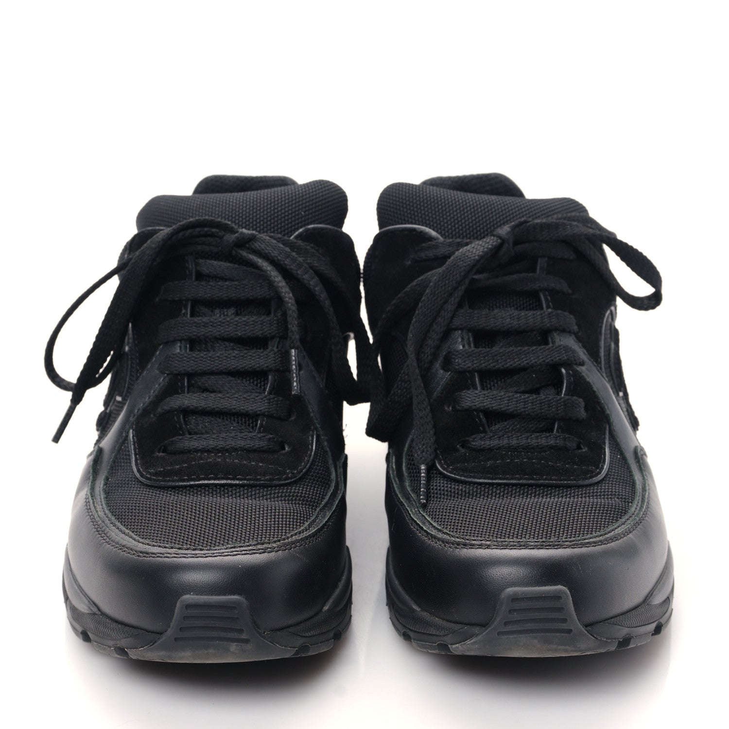 Chanel Toile Suede Calfskin CC Sneakers 37 Black 2 of 8