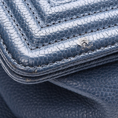 Chanel Caviar Quilted New Medium Boy Flap Dark Blue 9 of 9