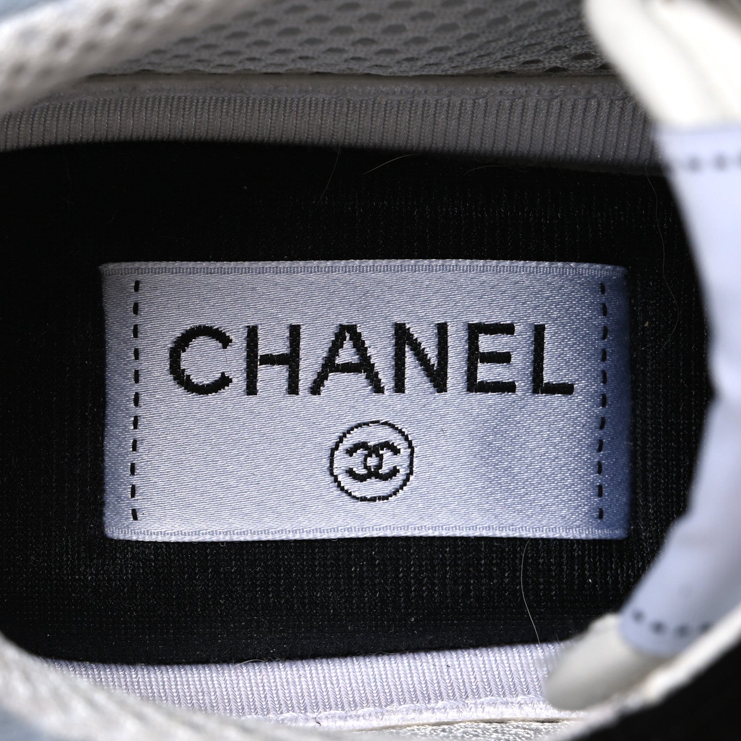 Chanel Suede Calfskin Fabric CC Sneakers 39 Light Blue Black 9 of 10