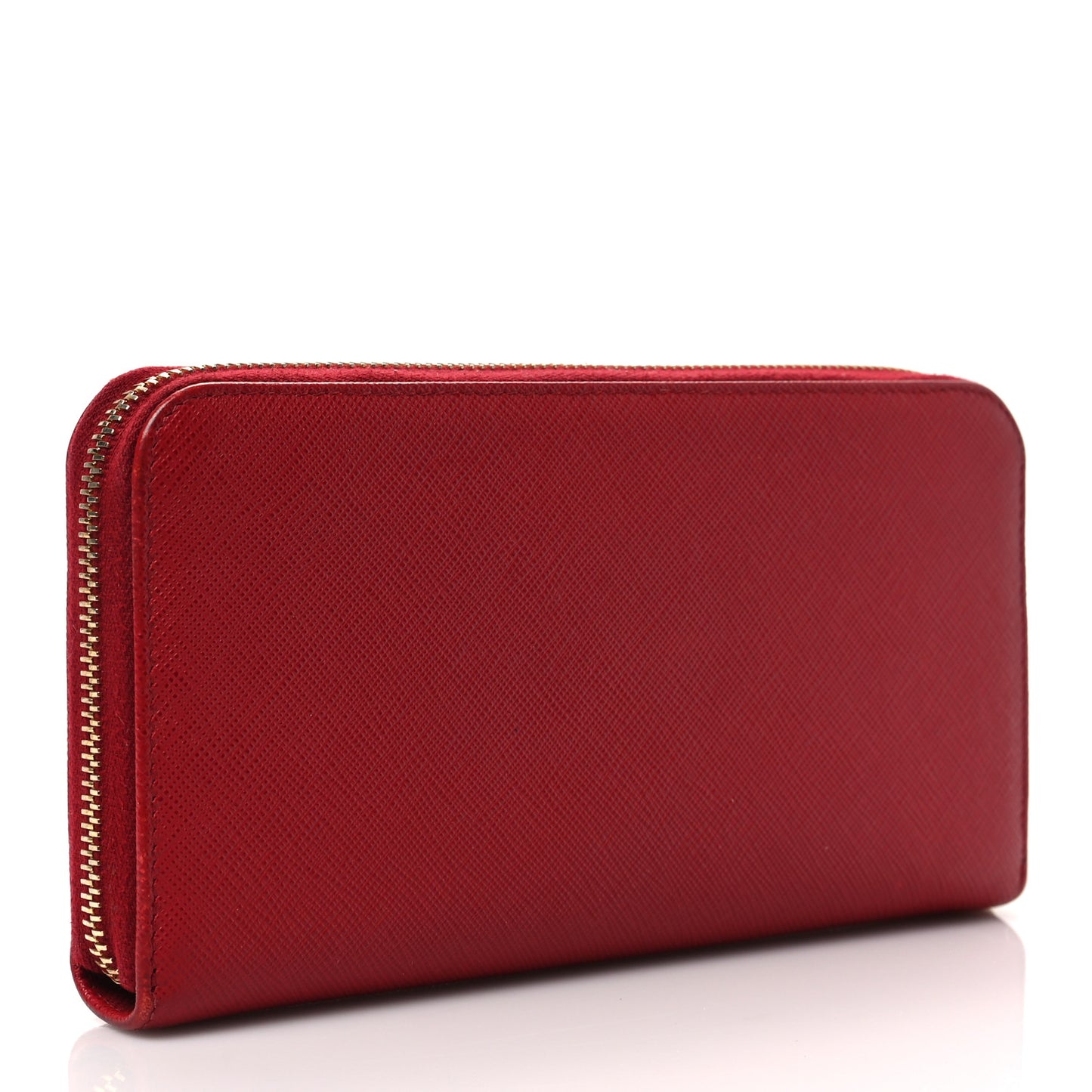 Saffiano Triangle Zip Around Wallet Fuoco