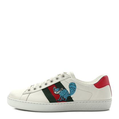 Gucci X FREYA HARTAS Calfskin Miro Soft Web Mythical Creature Embroidered Mens Ace Sneakers 6 New Mystic White 1 of 10