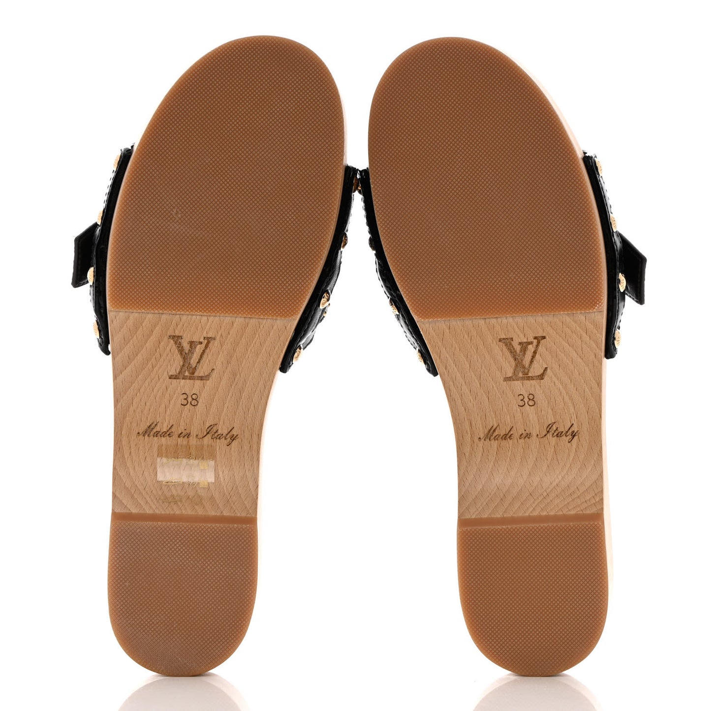 Calfskin Monogram Cottage Mules 38 Black