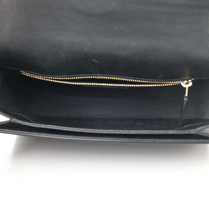 Saint Laurent Textured Calfskin Medium Classic Monogram Universite Bag Black 4 of 5