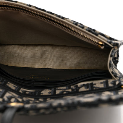 Christian Dior Oblique Saddle Chain Pouch Blue 5 of 10