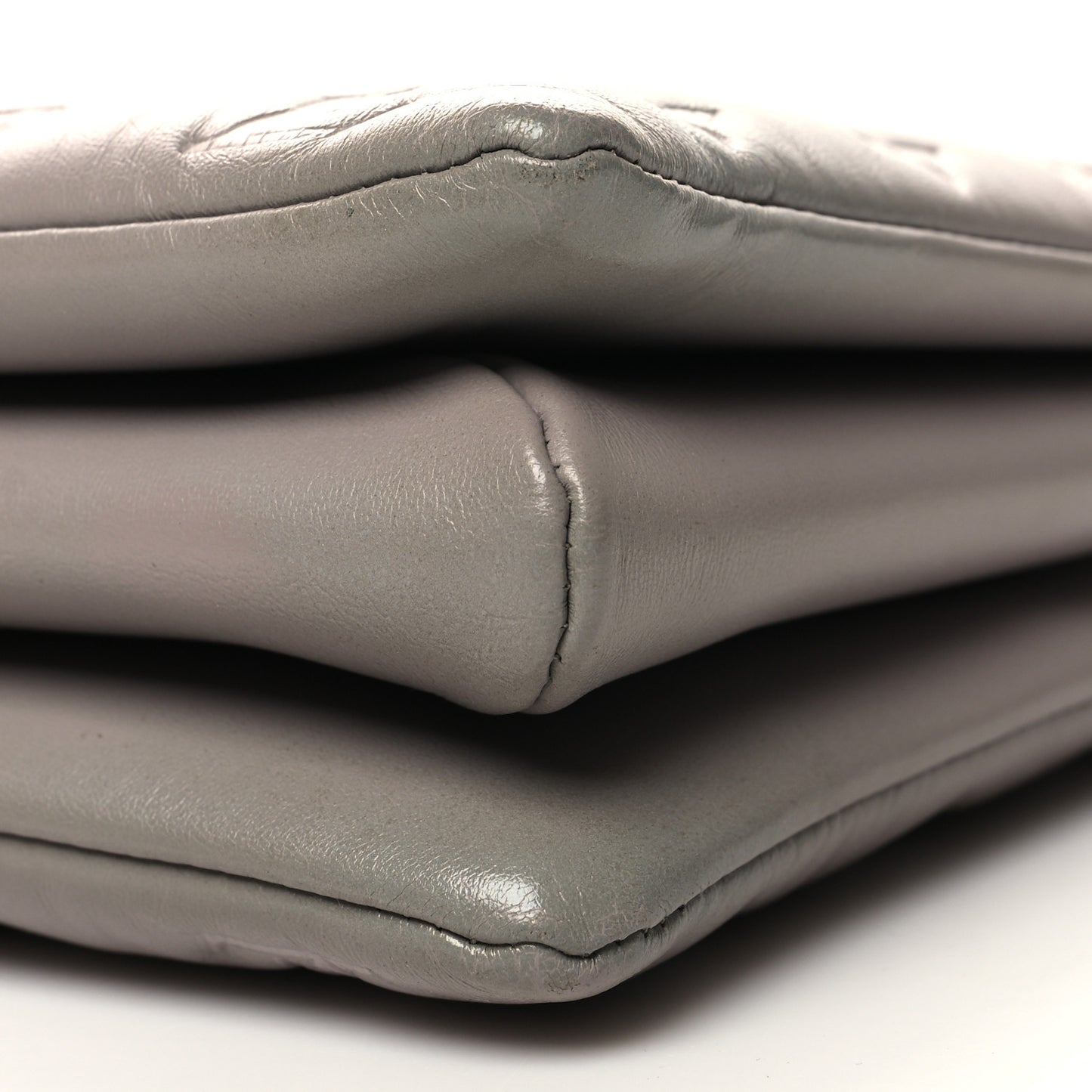 Lambskin Embossed Monogram Coussin MM Grey