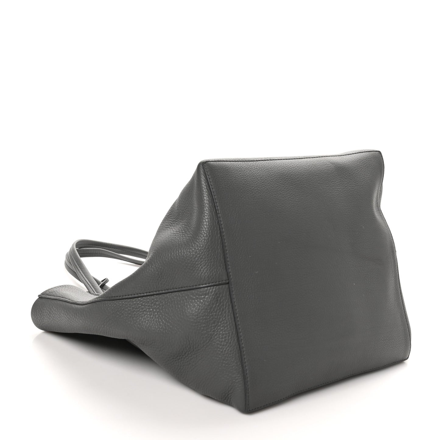 Grained Calfskin Park Tote Three Charcoal