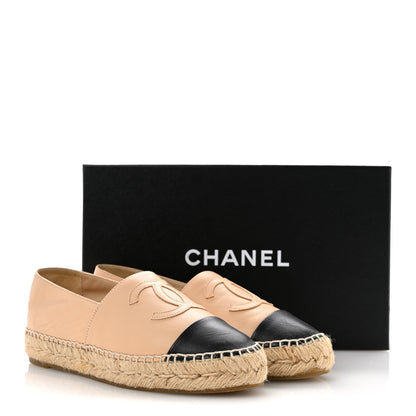 Chanel Lambskin CC Espadrilles 36 Beige Black 11 of 11